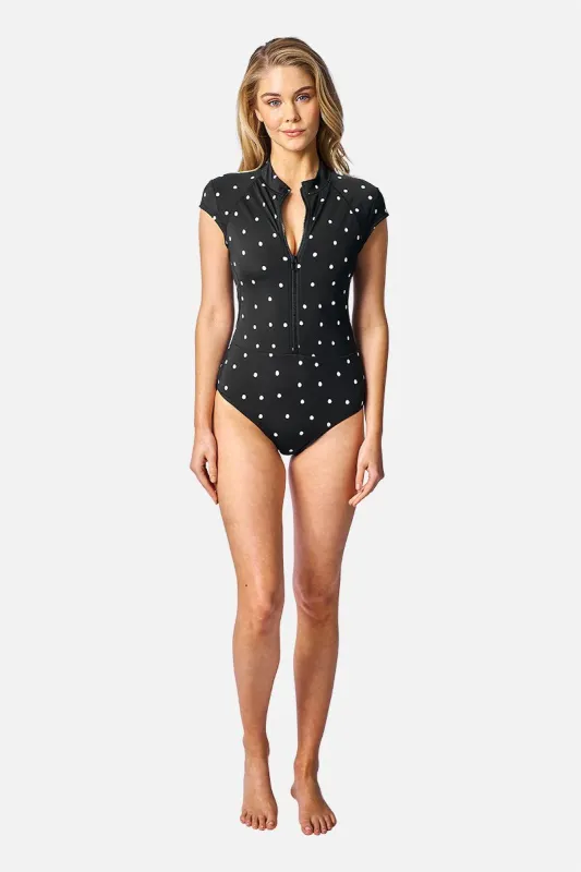 Original Sexie Rashie Cap Sleeve POLKA NOIR sold by UNE PIECE