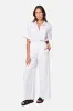 Linen Short Sleeve Button-Up Shirt WHITE sold by UNE PIECE