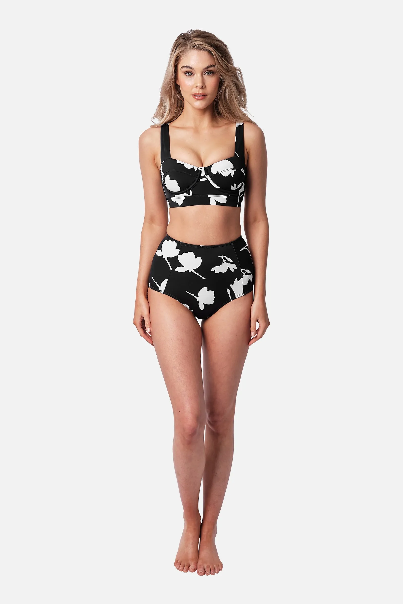 Original Bustier Balconette Bikini Bralette MAGNOLIA SILHOUETTE BLACK sold by UNE PIECE product image thumbnail 2