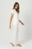 Lace Trim Modal Full Length Pyjama Set IVORY sold by UNE PIECE