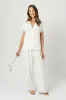 Lace Trim Modal Full Length Pyjama Set IVORY sold by UNE PIECE