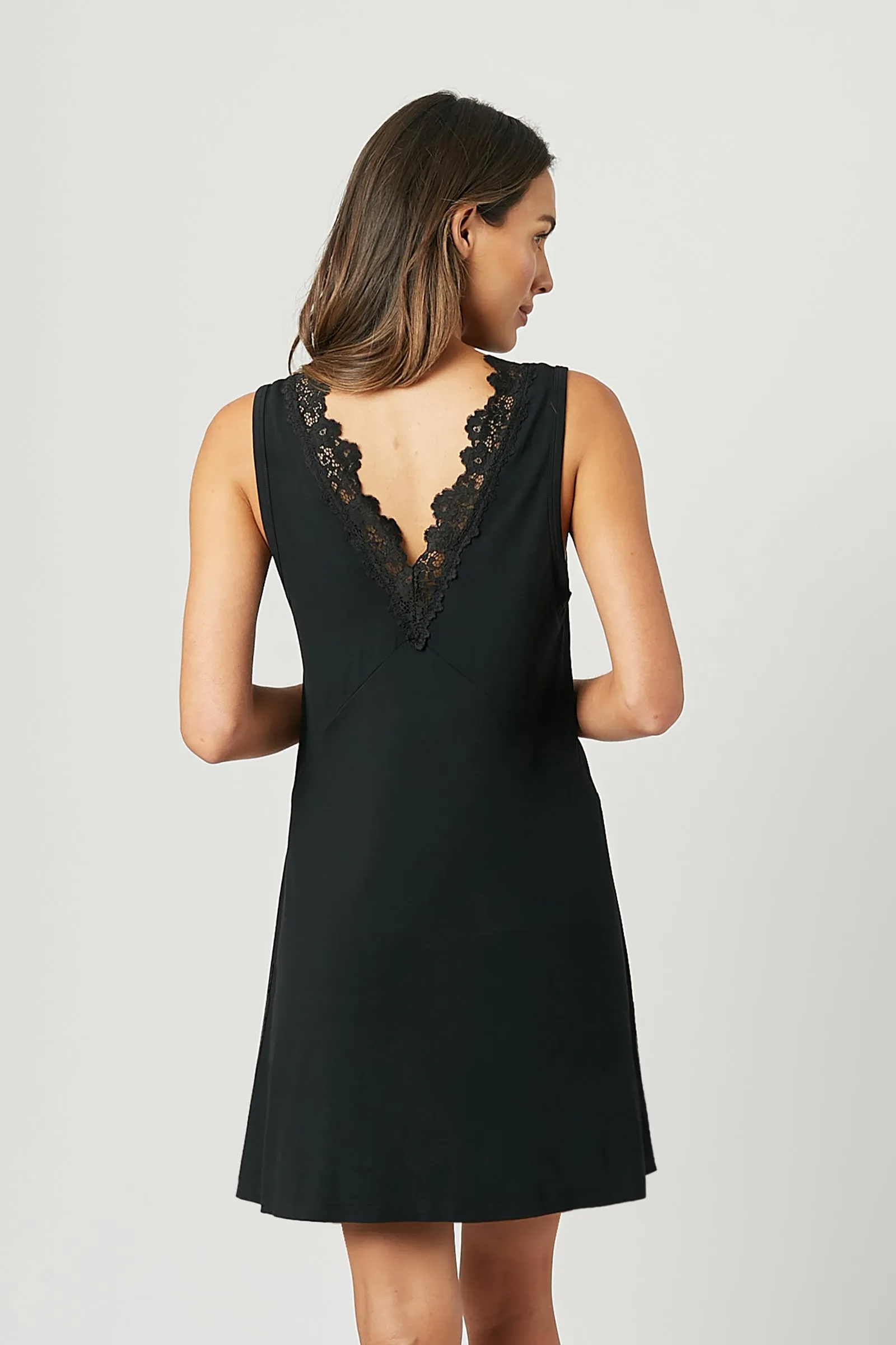 Lace Trim V-Neck Nightie BLACK sold by UNE PIECE product image thumbnail 4
