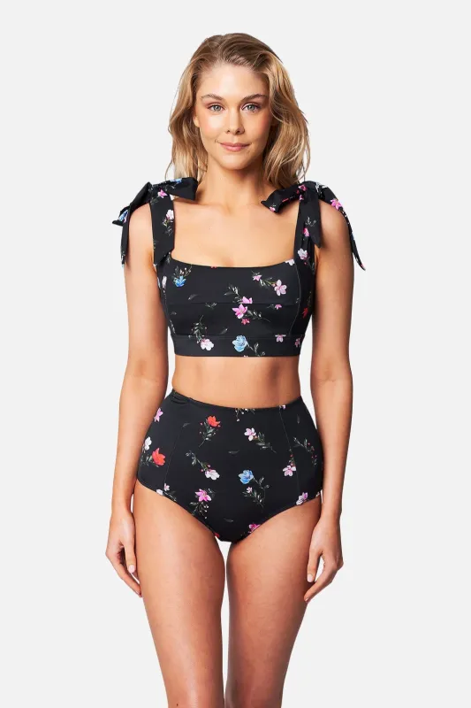 Classic Square Neck Bikini Bralette HAWTHORN BLACK sold by UNE PIECE
