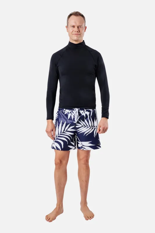 Mens Swim Shorts PALM SILHOUETTE NAVY sold by UNE PIECE