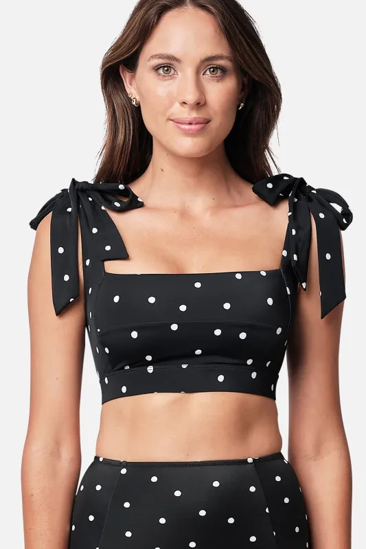 Classic Square Neck Bikini Bralette POLKA NOIR sold by UNE PIECE