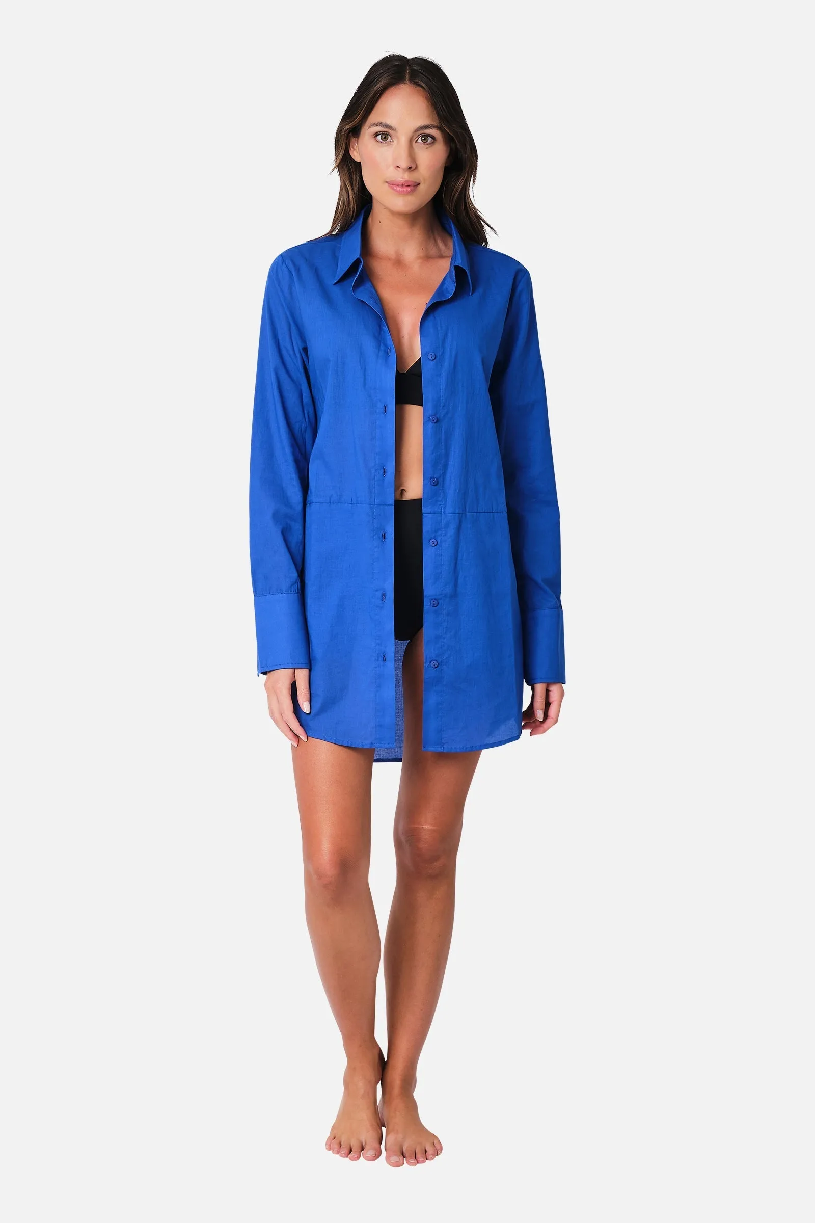 Beach Shirt Dress COBALT BLUE sold by UNE PIECE