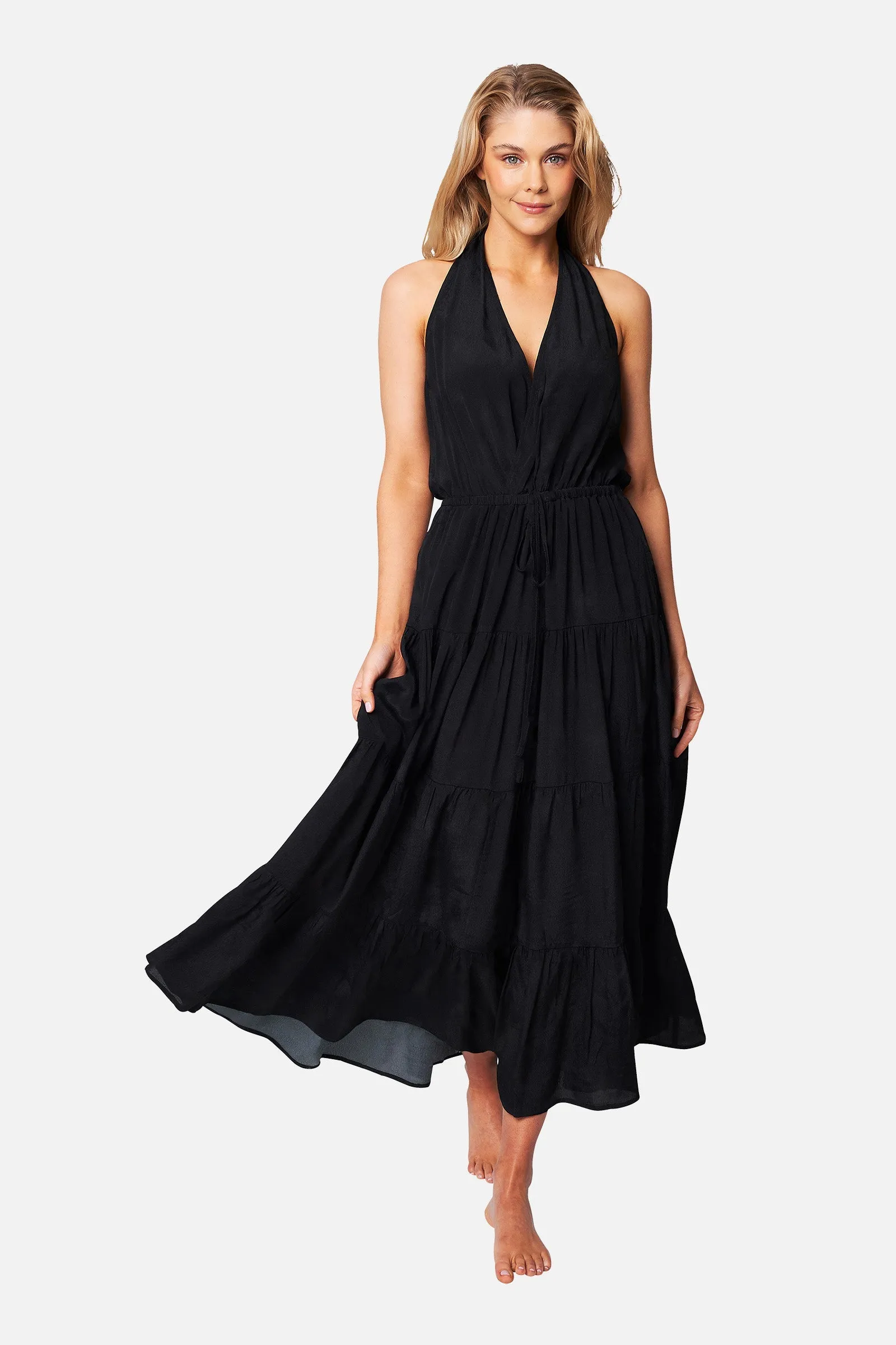 Halter Maxi Dress BLACK sold by UNE PIECE