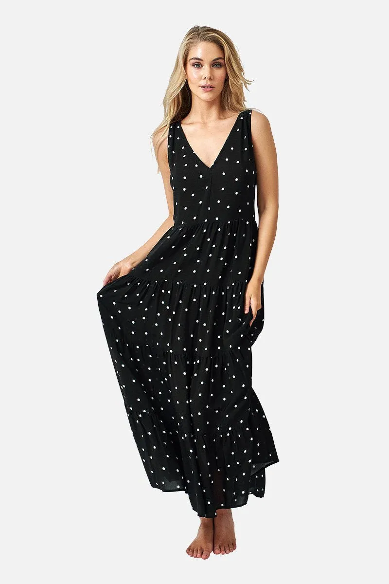 Swing Maxi Dress POLKA NOIR sold by UNE PIECE