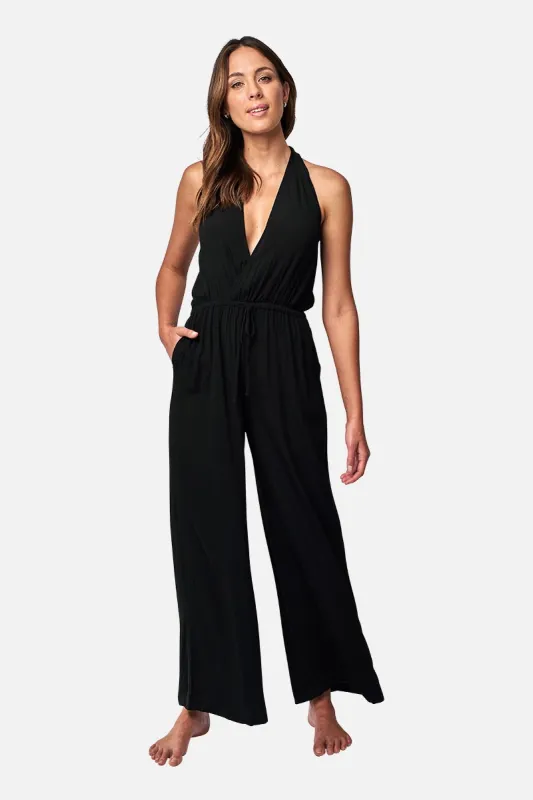 Halter Jumpsuit BLACK sold by UNE PIECE