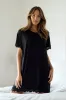Lace Trim Sleep Tee Nightie BLACK sold by UNE PIECE