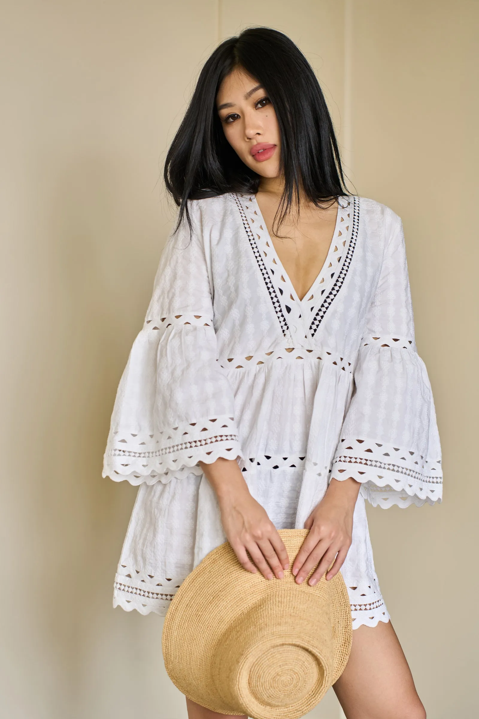 Embroidered Kaftan Dress WHITE sold by UNE PIECE product image thumbnail 4