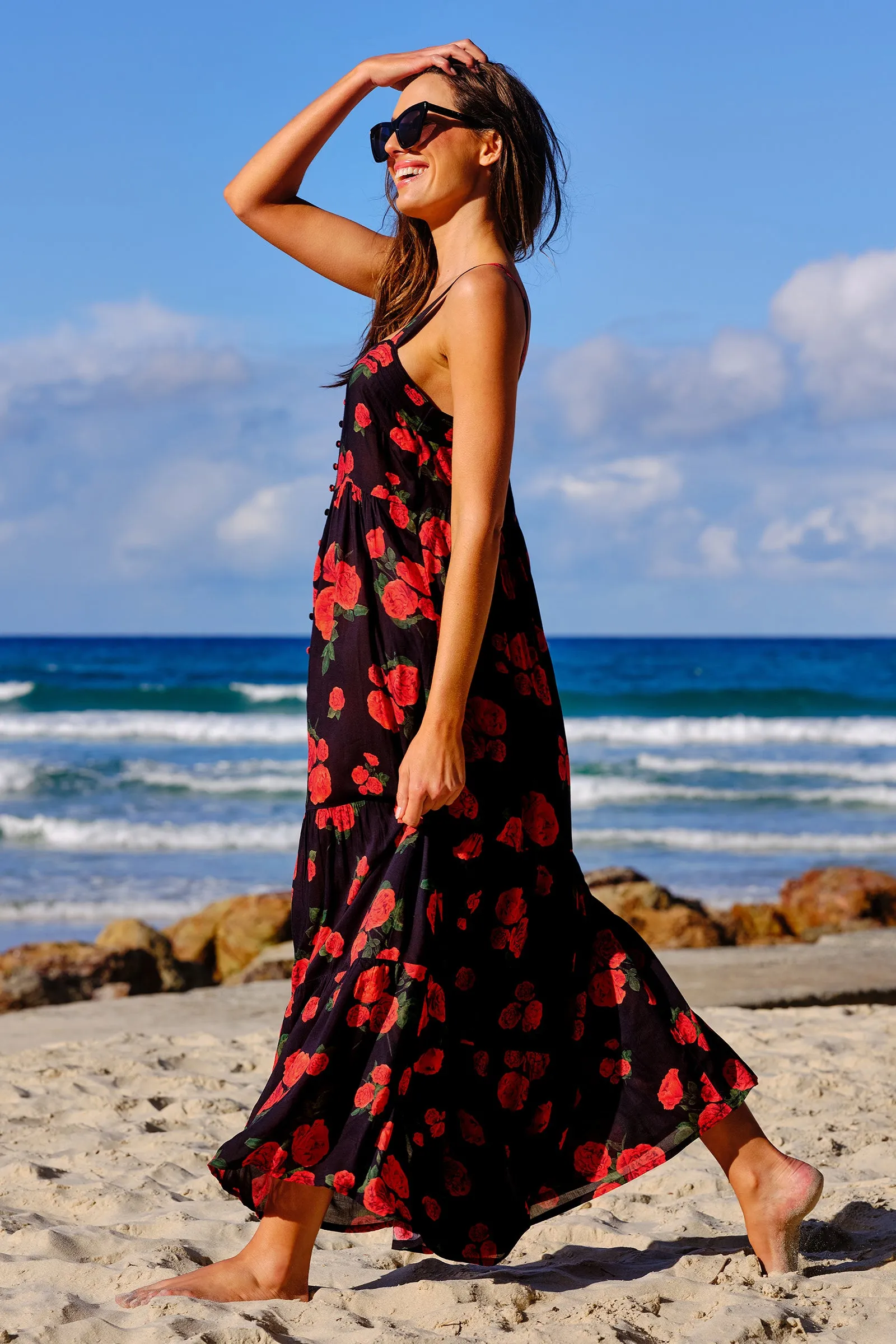 Sweetheart Neckline Maxi Dress PLUCKED ROSES sold by UNE PIECE product image thumbnail 2