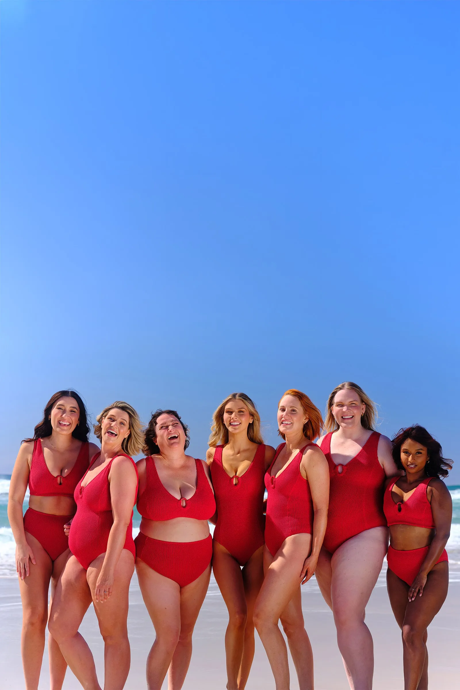 Crinkle Cut V-Neck One Piece with Ring RED sold by UNE PIECE product image thumbnail 5