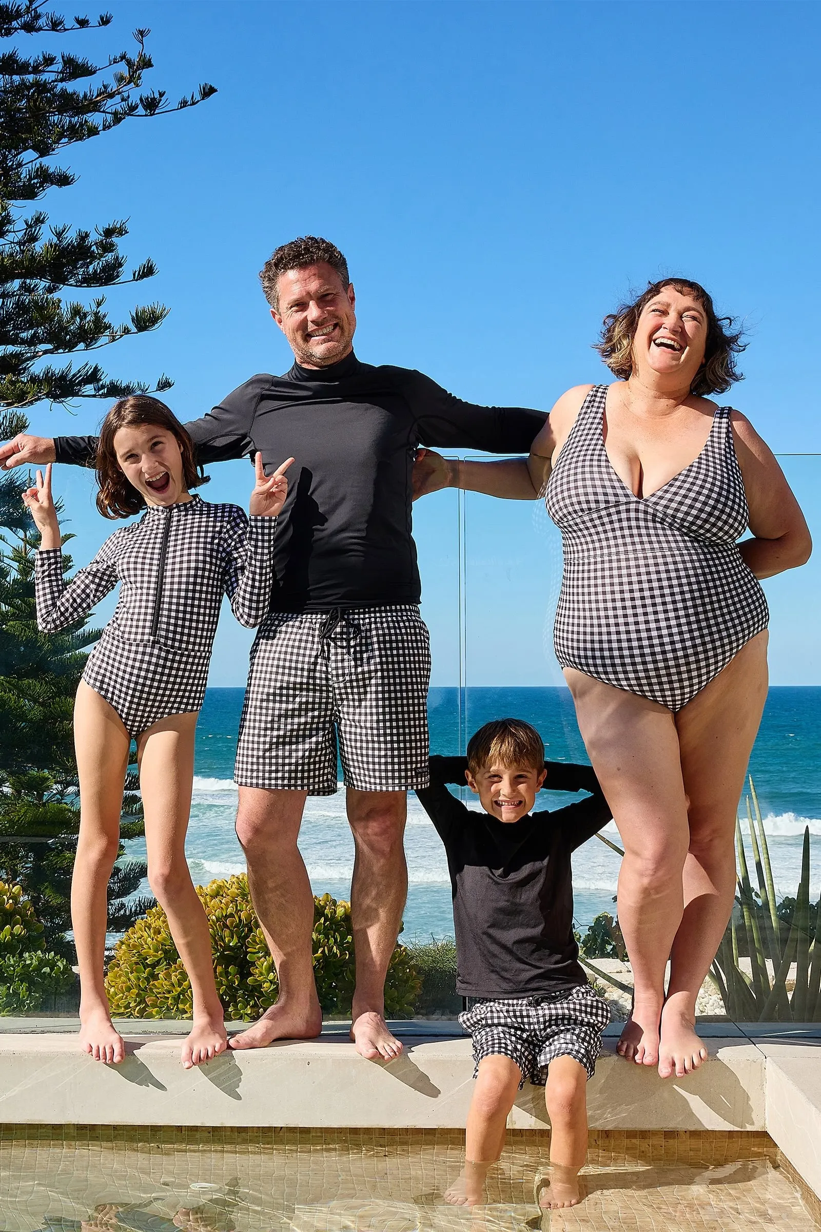 Boys Swim Shorts BLACK GINGHAM sold by UNE PIECE product image thumbnail 2