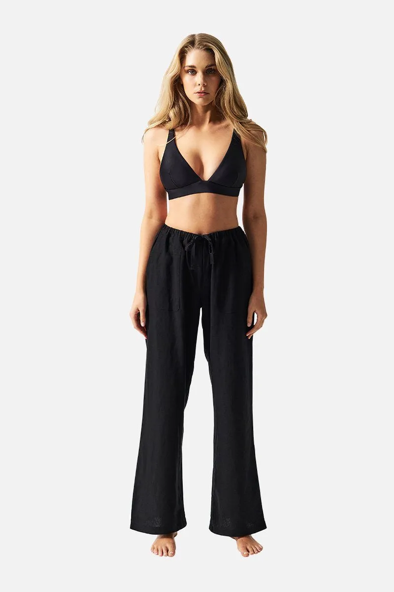 Linen Pants BLACK sold by UNE PIECE