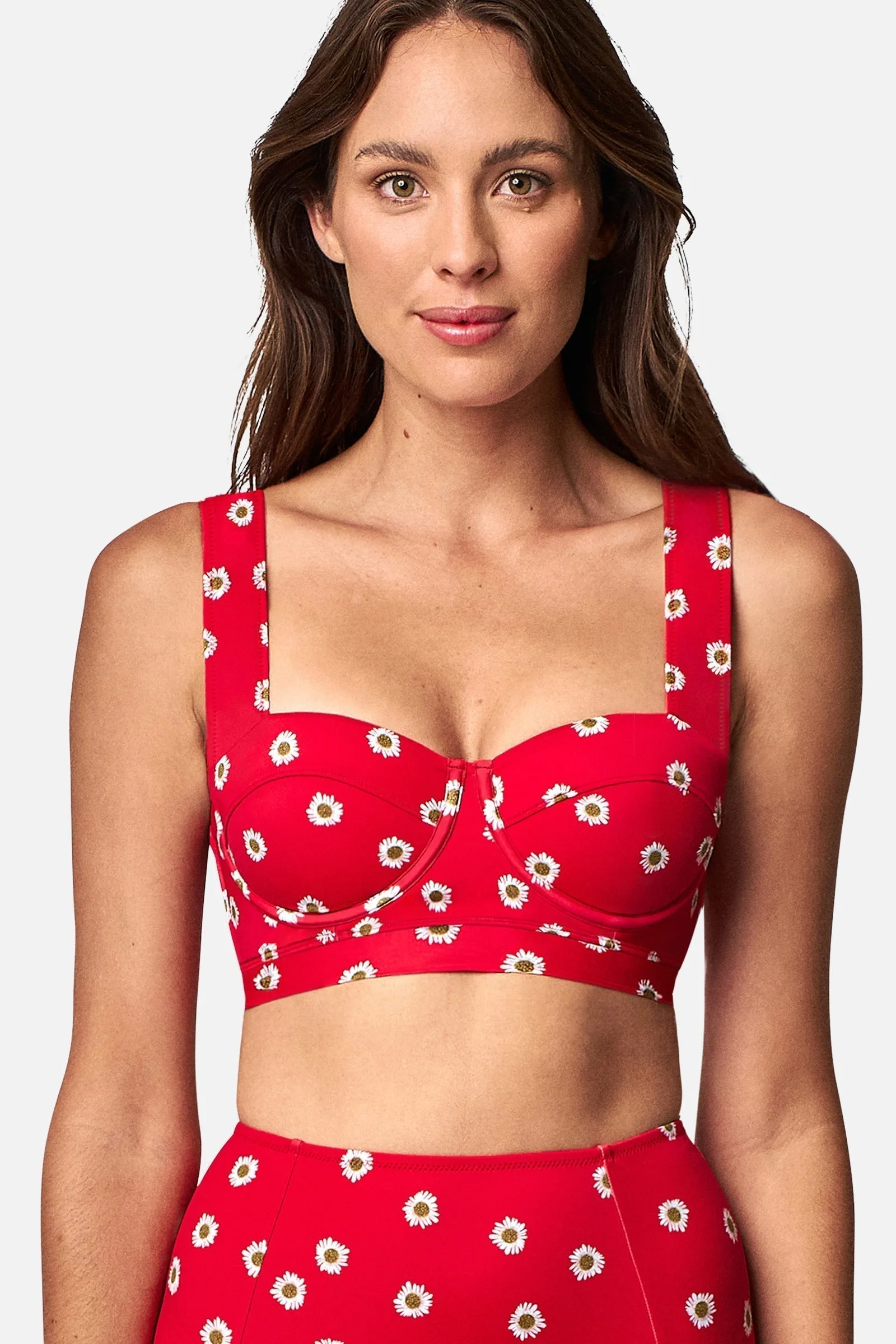 Original Bustier Balconette Bikini Bralette PAPER DAISY ROUGE sold by UNE PIECE