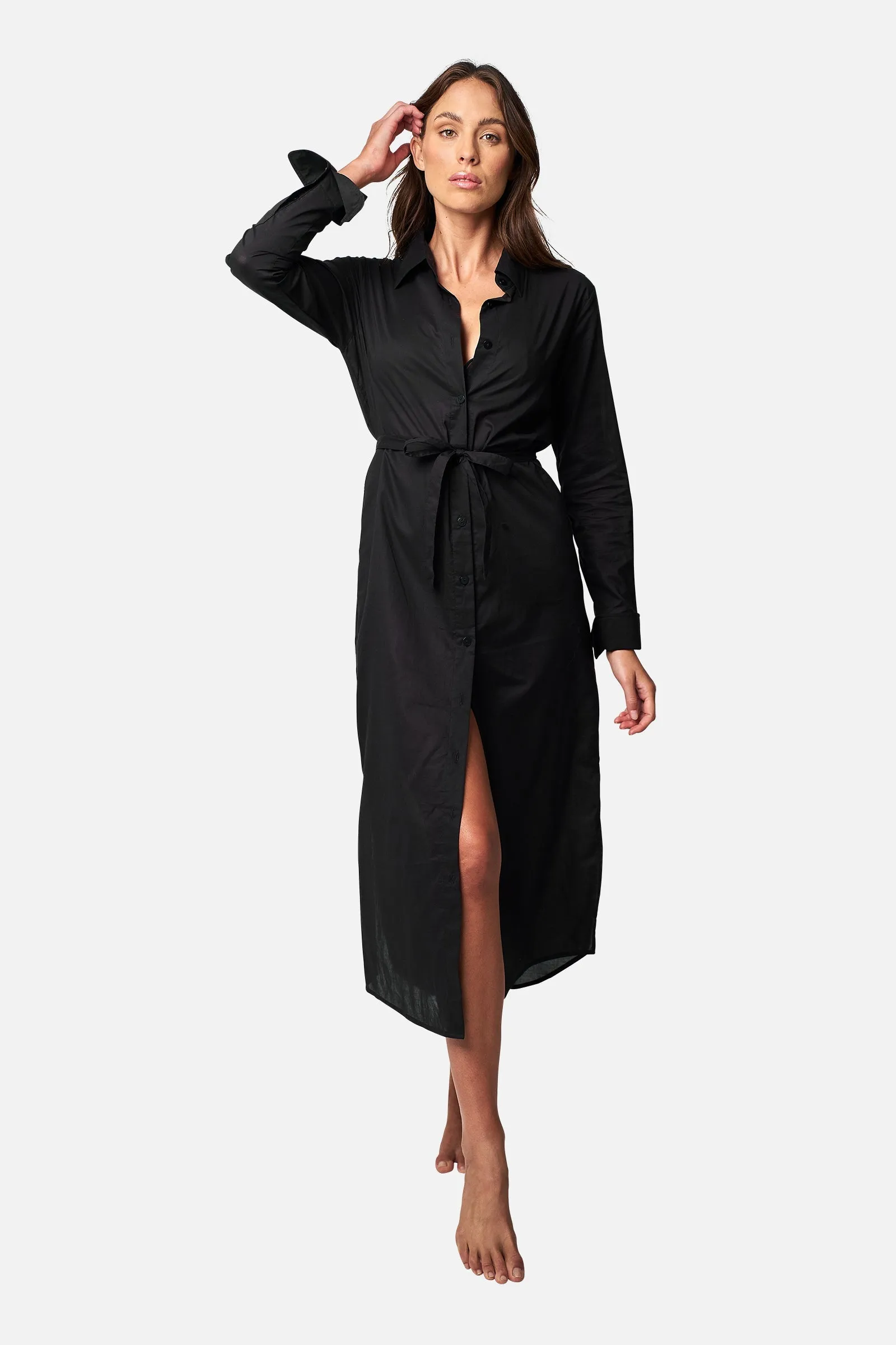 Long Beach Shirt Dress BLACK sold by UNE PIECE product image thumbnail 5