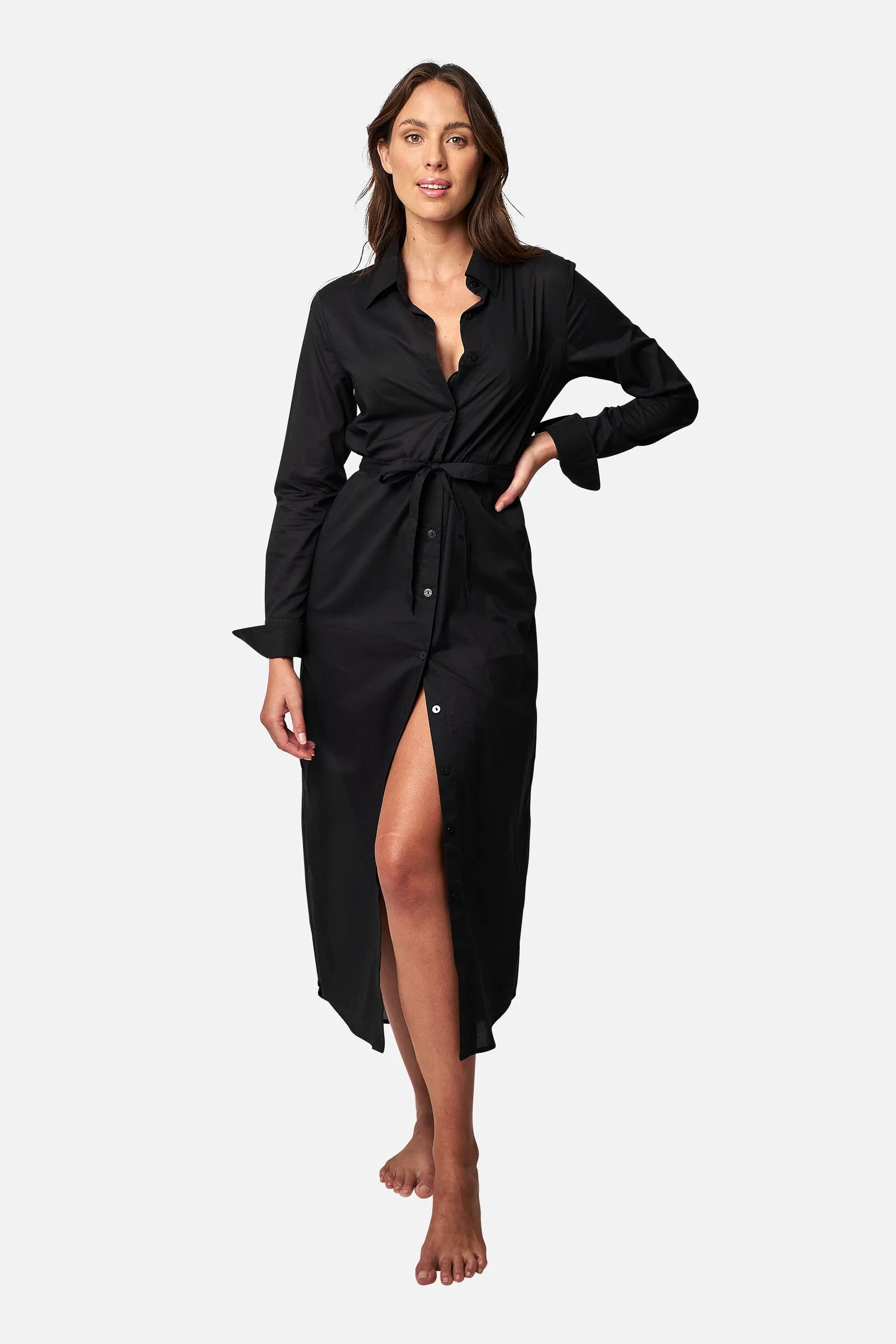 Long Beach Shirt Dress BLACK sold by UNE PIECE product image thumbnail 4