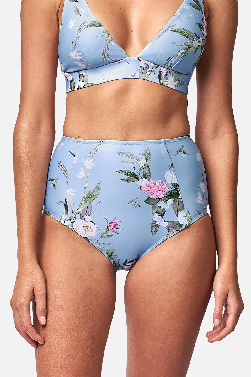 Never Say Never High-Waisted Bikini Bottom ROMANTIQUE BLUE sold by UNE PIECE