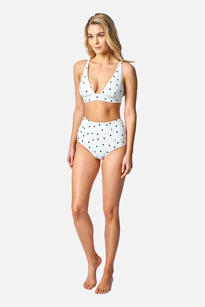 Never Say Never High-Waisted Bikini Bottom POLKA BLANC sold by UNE PIECE product image thumbnail 3
