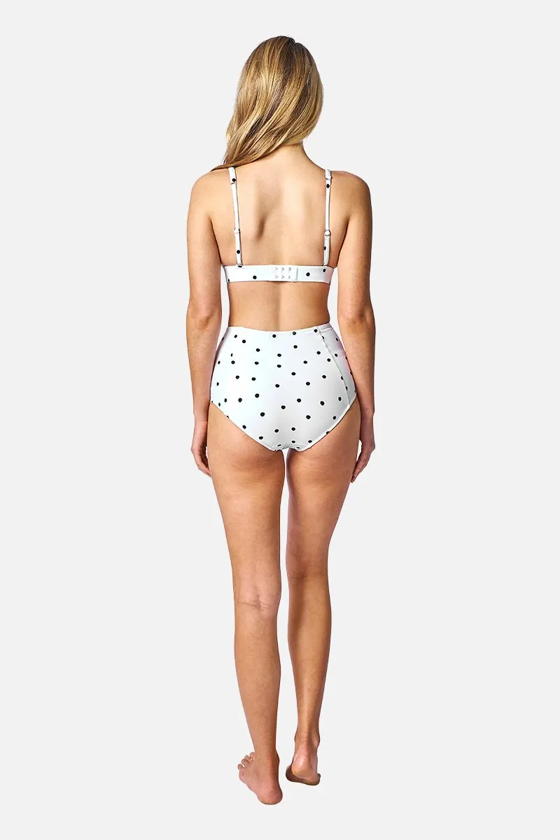 Never Say Never High-Waisted Bikini Bottom POLKA BLANC sold by UNE PIECE product image thumbnail 4