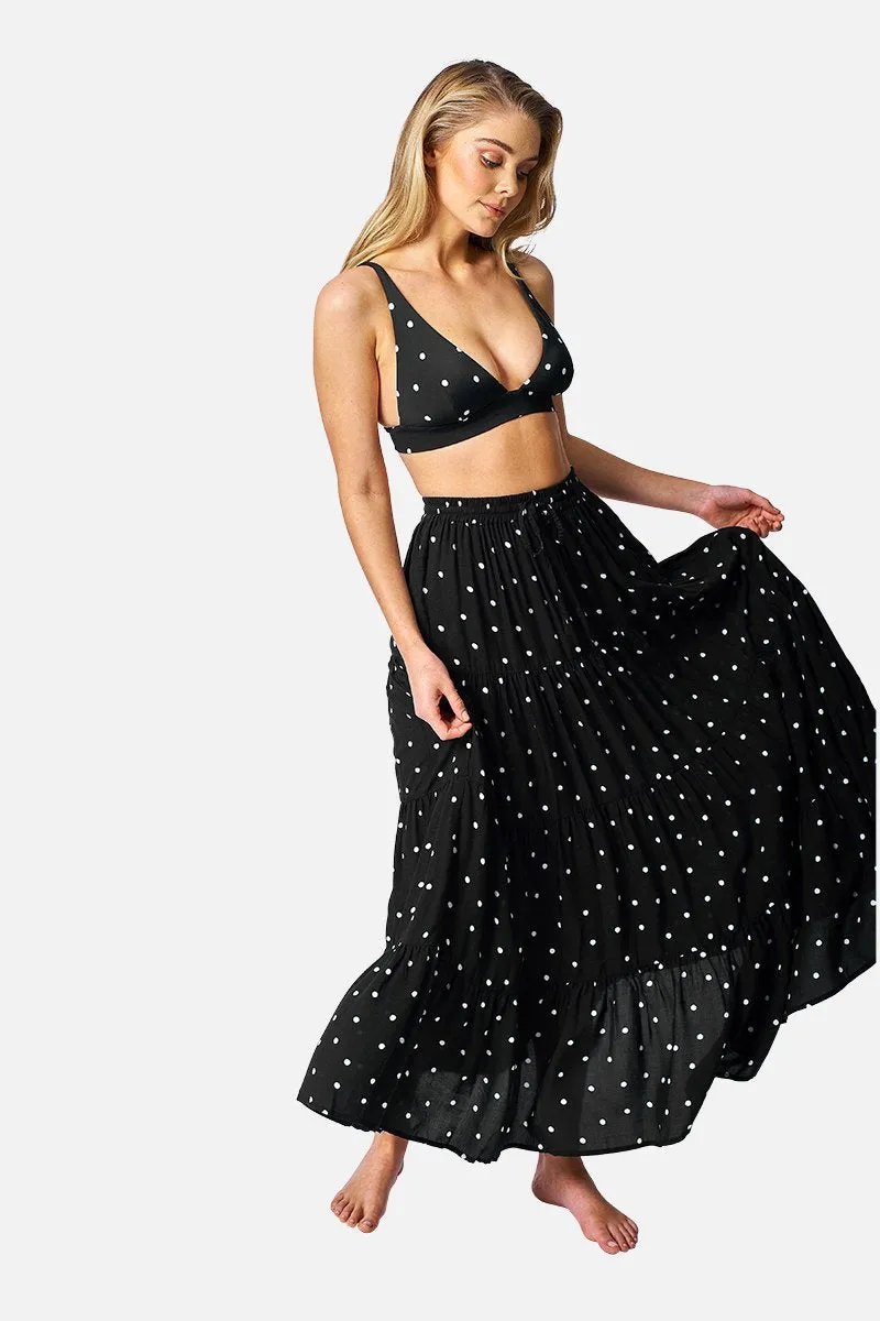 Ethereal Tiered Maxi Skirt POLKA NOIR sold by UNE PIECE product image thumbnail 2