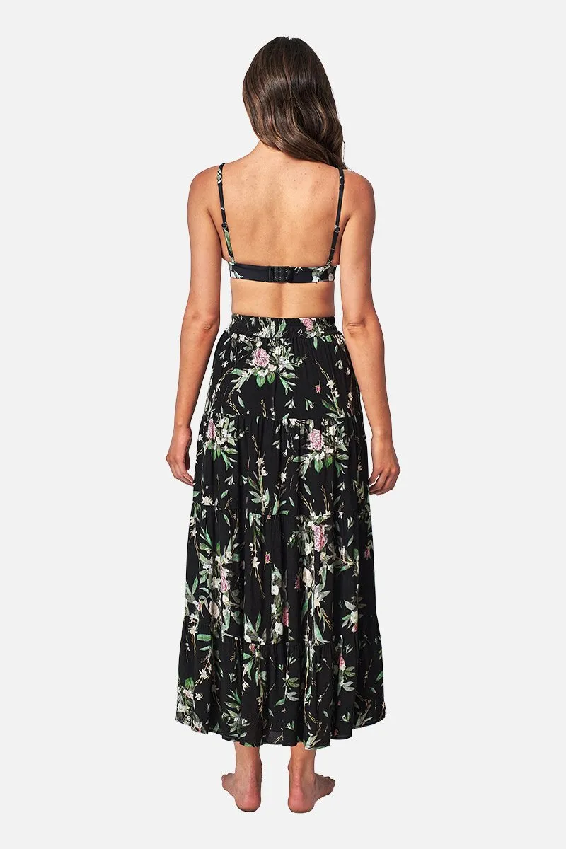 Ethereal Tiered Maxi Skirt ROMANTIQUE BLACK sold by UNE PIECE product image thumbnail 4
