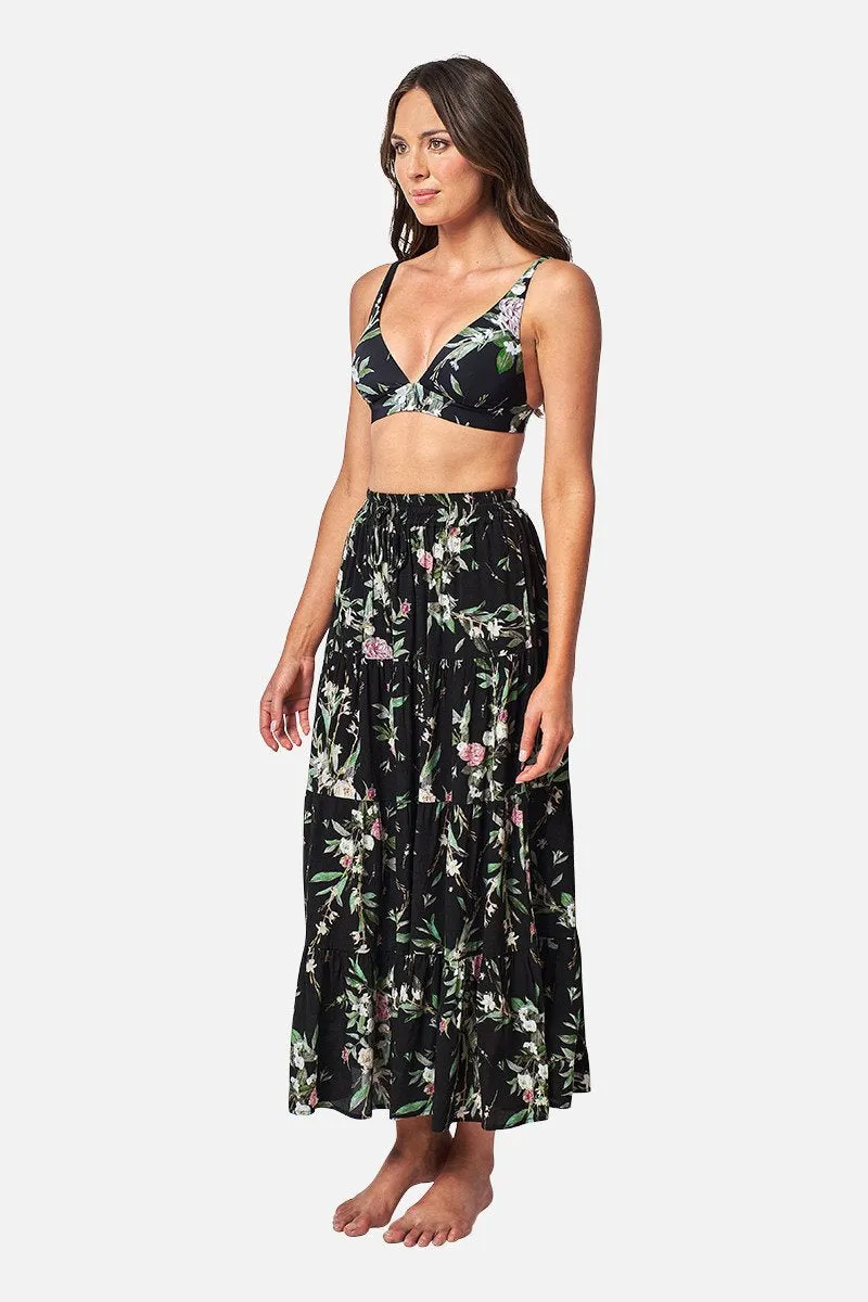 Ethereal Tiered Maxi Skirt ROMANTIQUE BLACK sold by UNE PIECE product image thumbnail 2