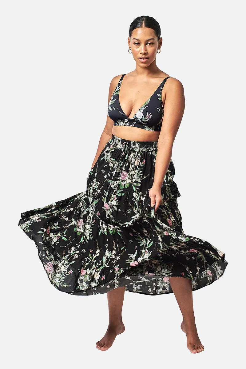 Ethereal Tiered Maxi Skirt ROMANTIQUE BLACK sold by UNE PIECE product image thumbnail 5