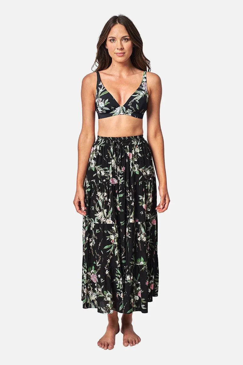 Ethereal Tiered Maxi Skirt ROMANTIQUE BLACK sold by UNE PIECE product image thumbnail 3