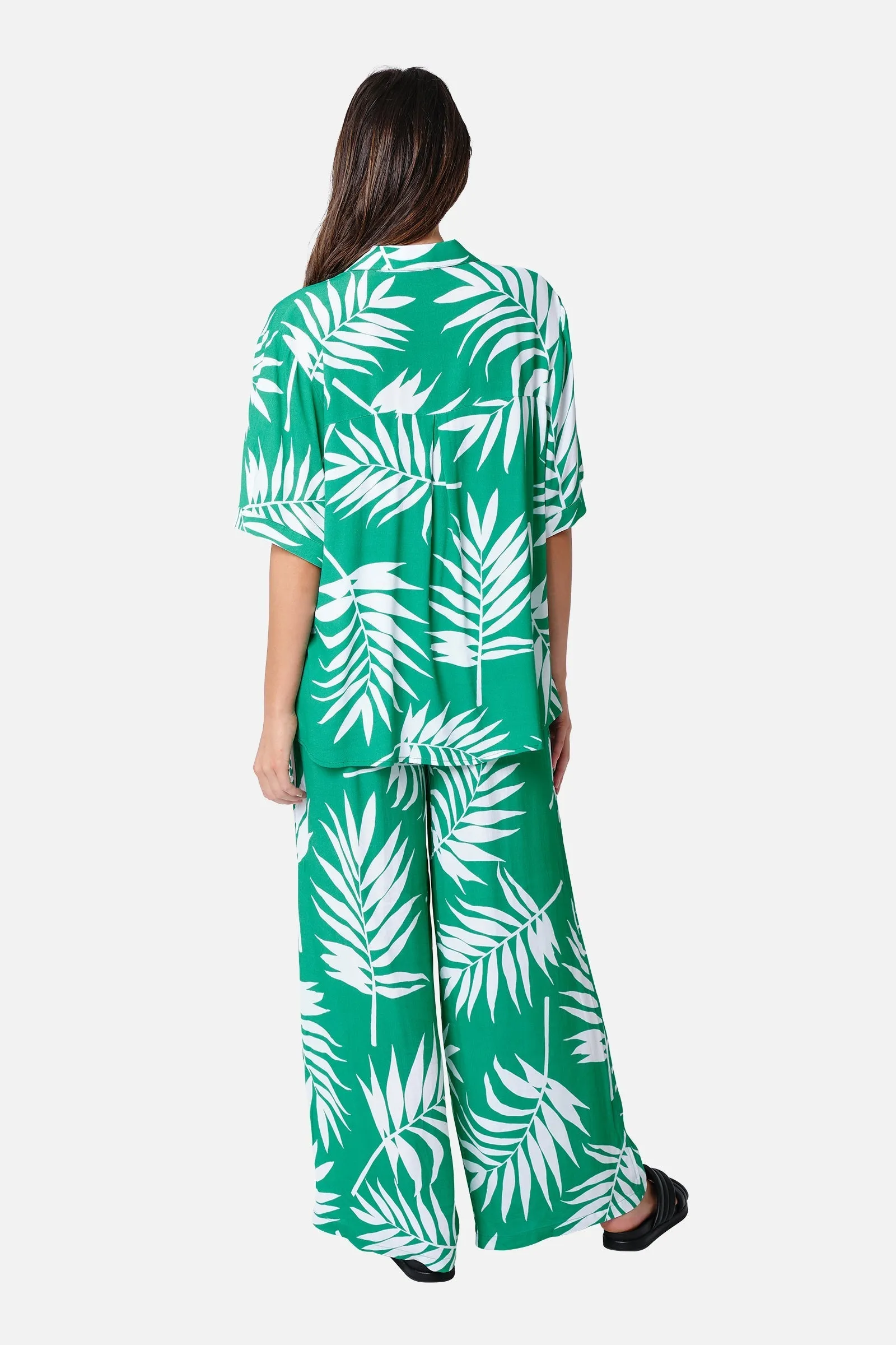 Short Sleeve Button-Up Shirt PALM SILHOUETTE GREEN sold by UNE PIECE product image thumbnail 5