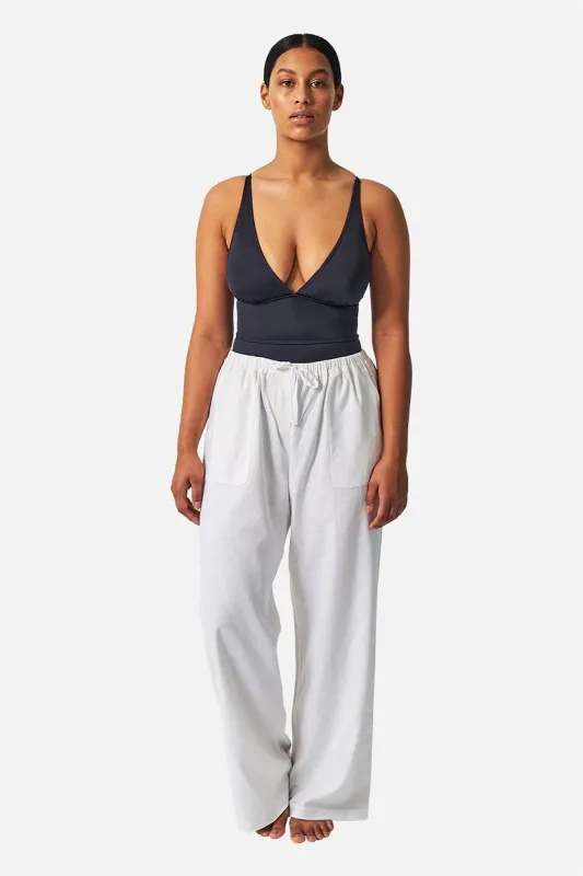 Linen Pants WHITE made by UNE PIECE