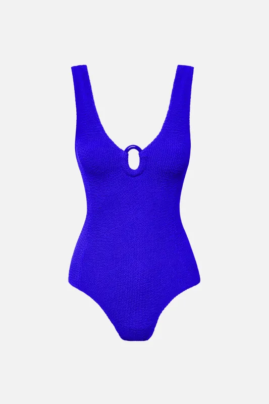 [Sample] Crinkle Cut V-Neck One Piece With Ring Cobalt Blue made by UNE PIECE