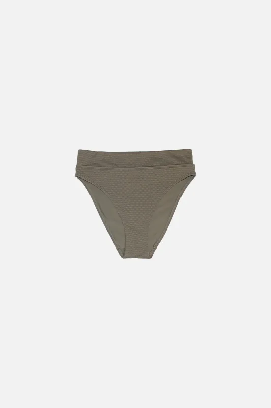 [Sample] High-Cut High-Waisted Bikini Bottom KHAKI TEXTURE made by UNE PIECE