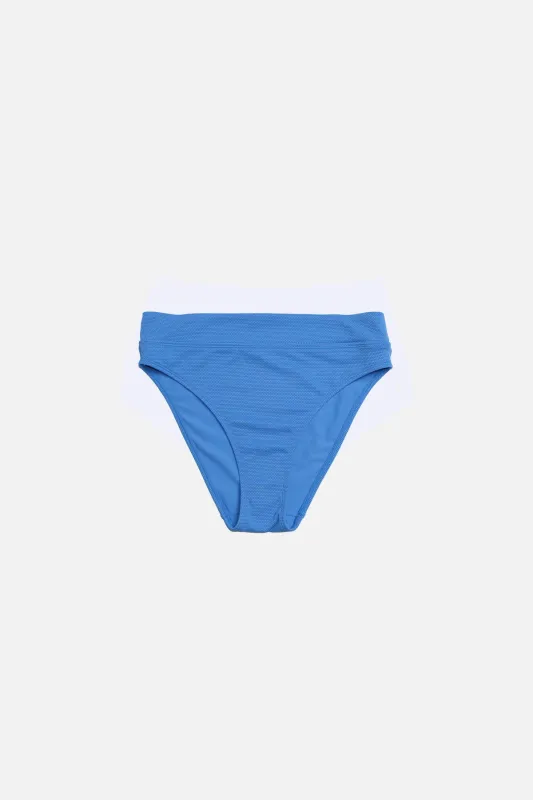 [Sample] High-Cut High-Waisted Bikini Bottom SKY BLUE TEXTURE made by UNE PIECE