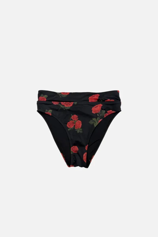 [Sample] High-Cut High-Waisted Bikini Bottom PLUCKED ROSES made by UNE PIECE