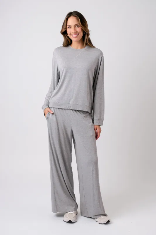 Lounge Full Length Pant GREY MARLE made by UNE PIECE