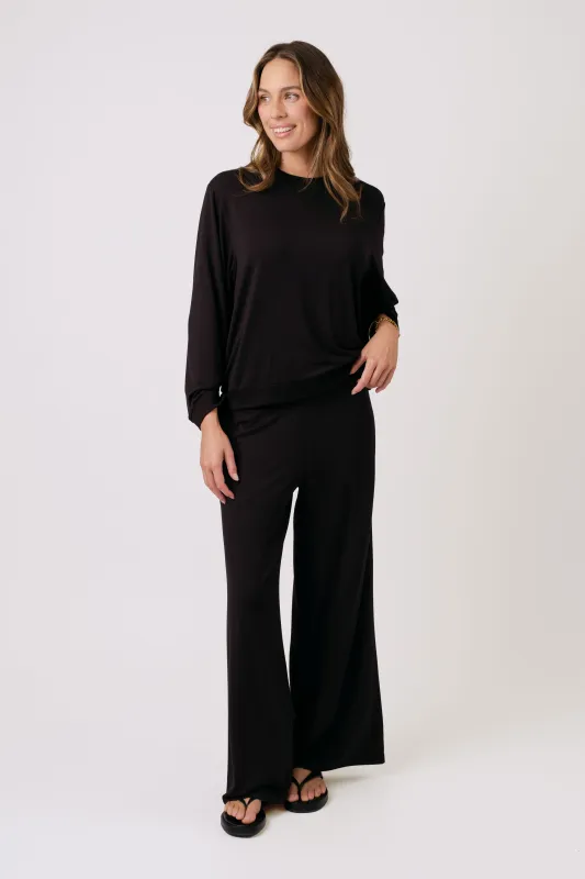 Lounge Full Length Pant BLACK made by UNE PIECE