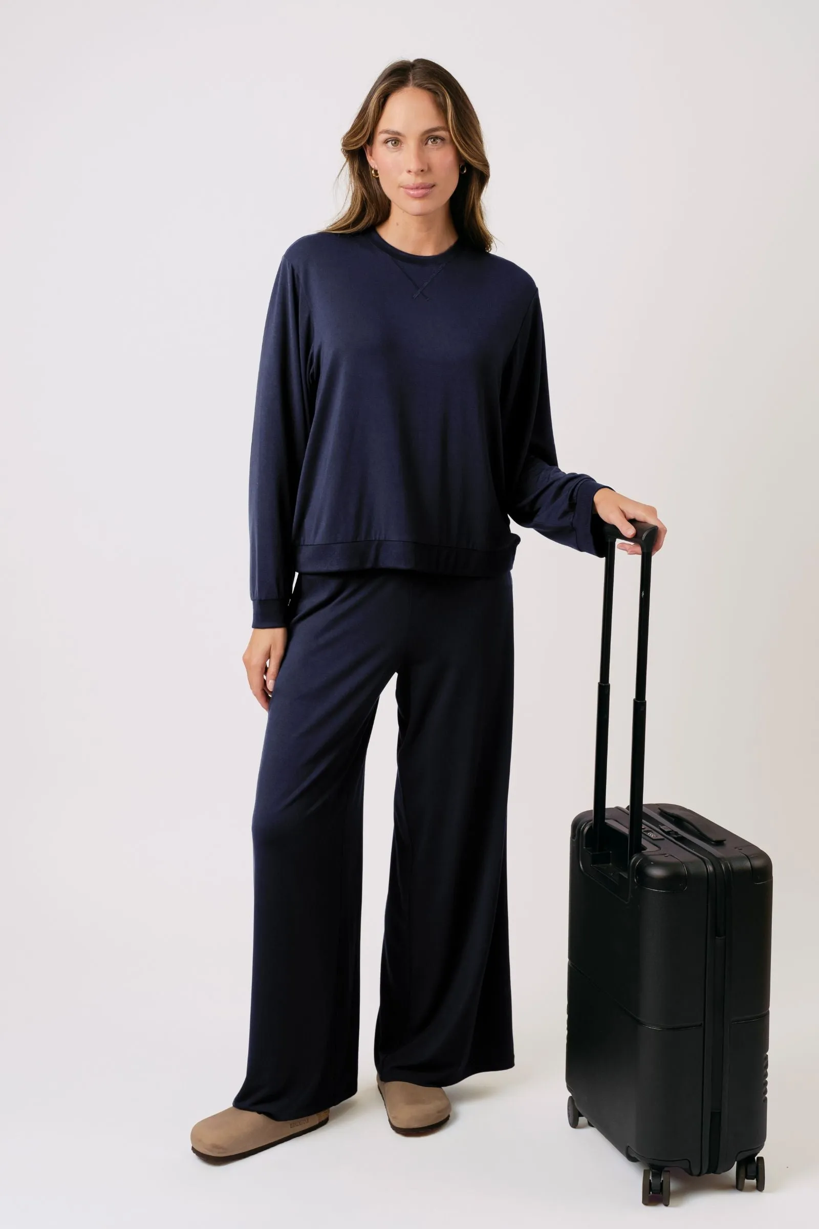 Lounge Long Sleeve Crew Neck Top NAVY sold by UNE PIECE product image thumbnail 4