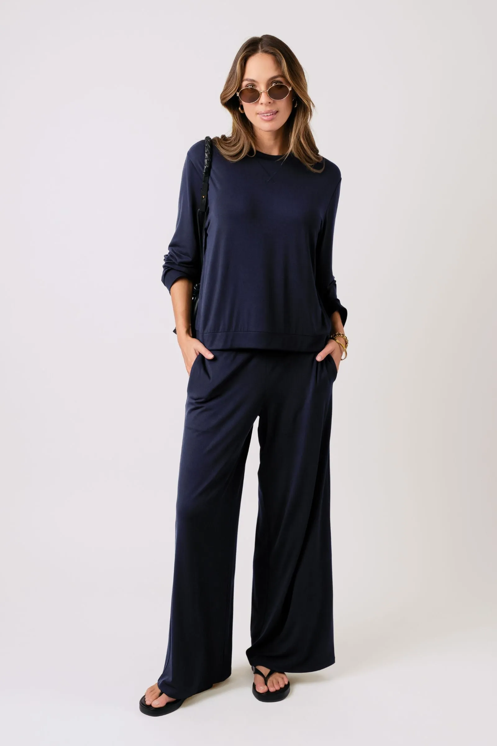 Lounge Long Sleeve Crew Neck Top NAVY sold by UNE PIECE product image thumbnail 2