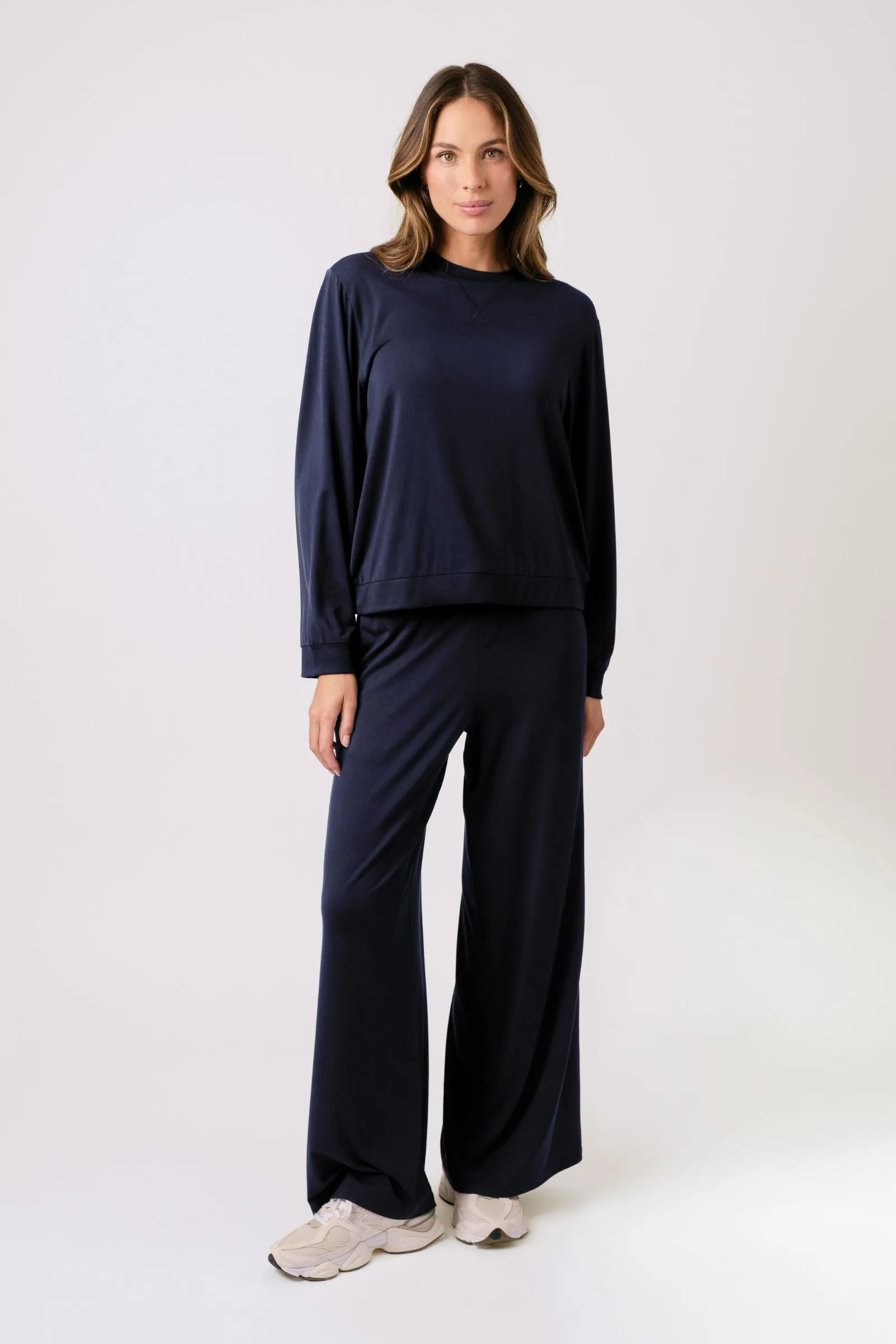 Lounge Long Sleeve Crew Neck Top NAVY sold by UNE PIECE product image thumbnail 3