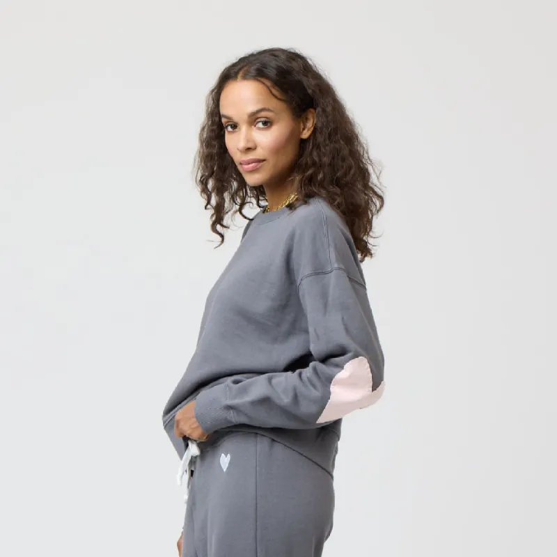 Boyfriend Sweatshirt Heart Patchwork sold by Kerri Rosenthal