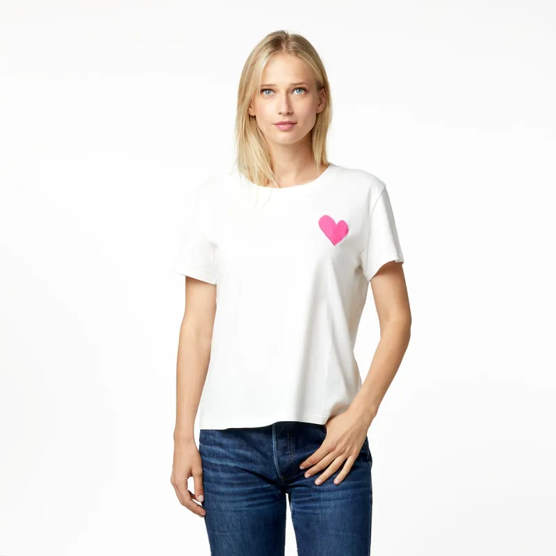 Suke Contrast Heart Tee sold by Kerri Rosenthal