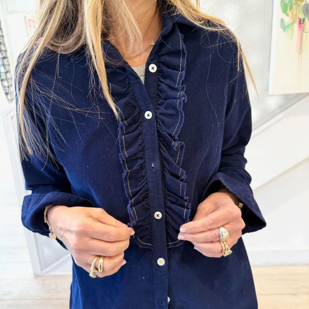 Mia Ruffle Corduroy Shirt sold by Kerri Rosenthal product image thumbnail 2