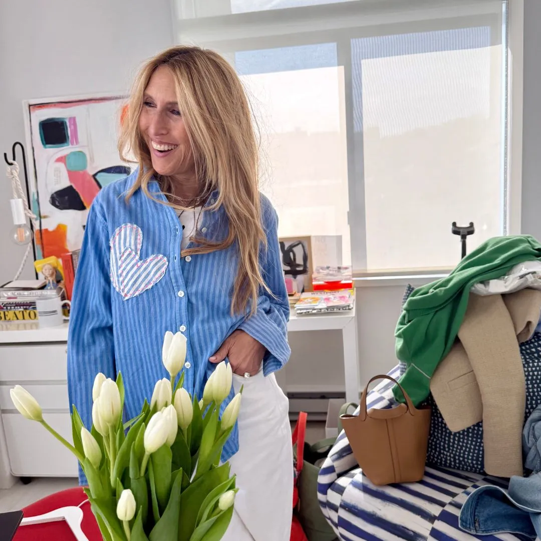 Mia Stripe Patchwork Shirt sold by Kerri Rosenthal product image thumbnail 4