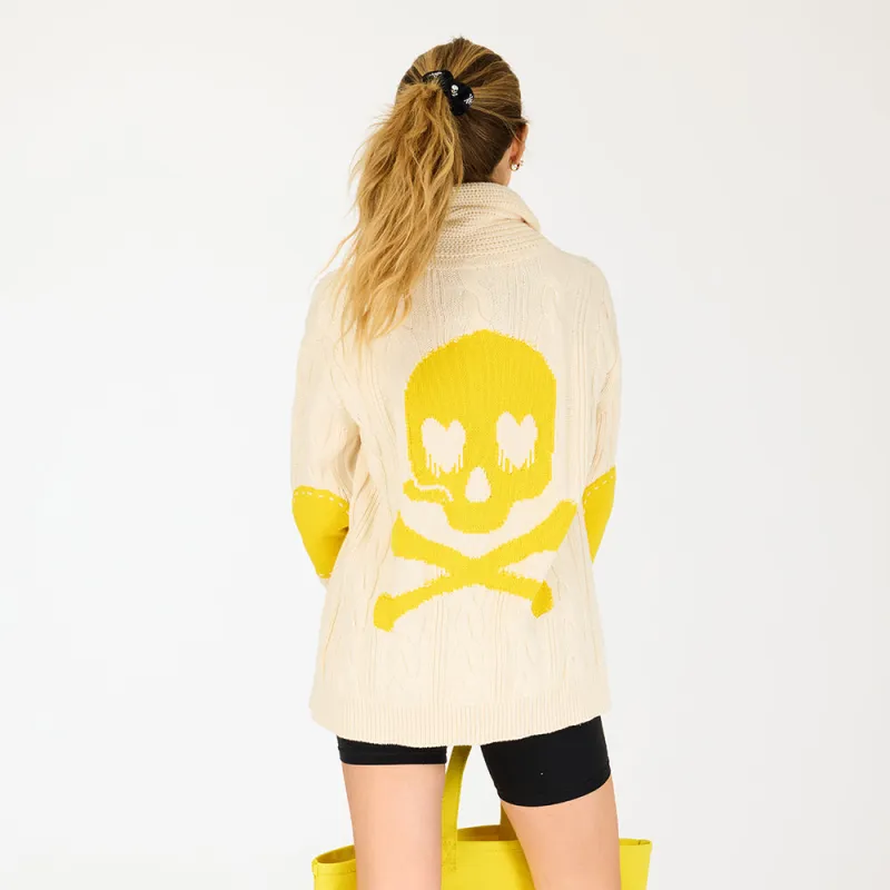 SoulCycle x KR Helen Shawl Collar Made With Soul Cardigan made by Kerri Rosenthal