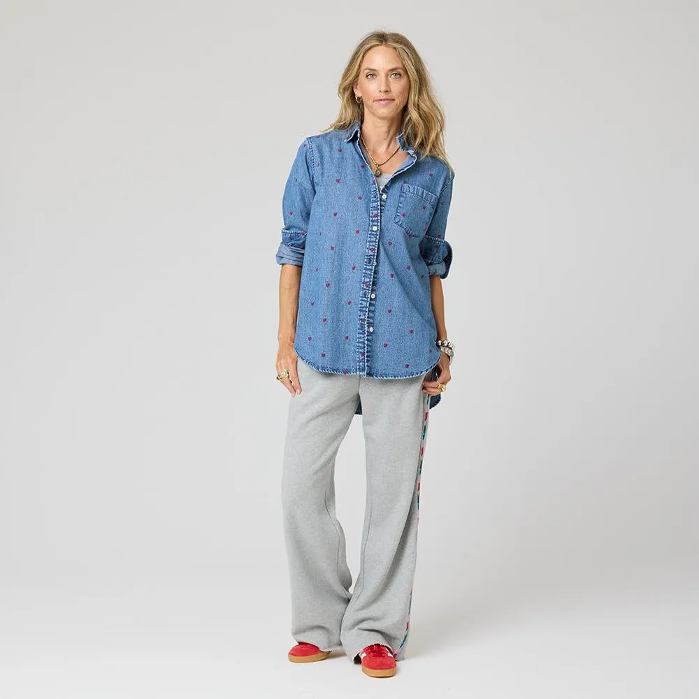 Mia Tiny Hearts Denim Shirt sold by Kerri Rosenthal product image thumbnail 2