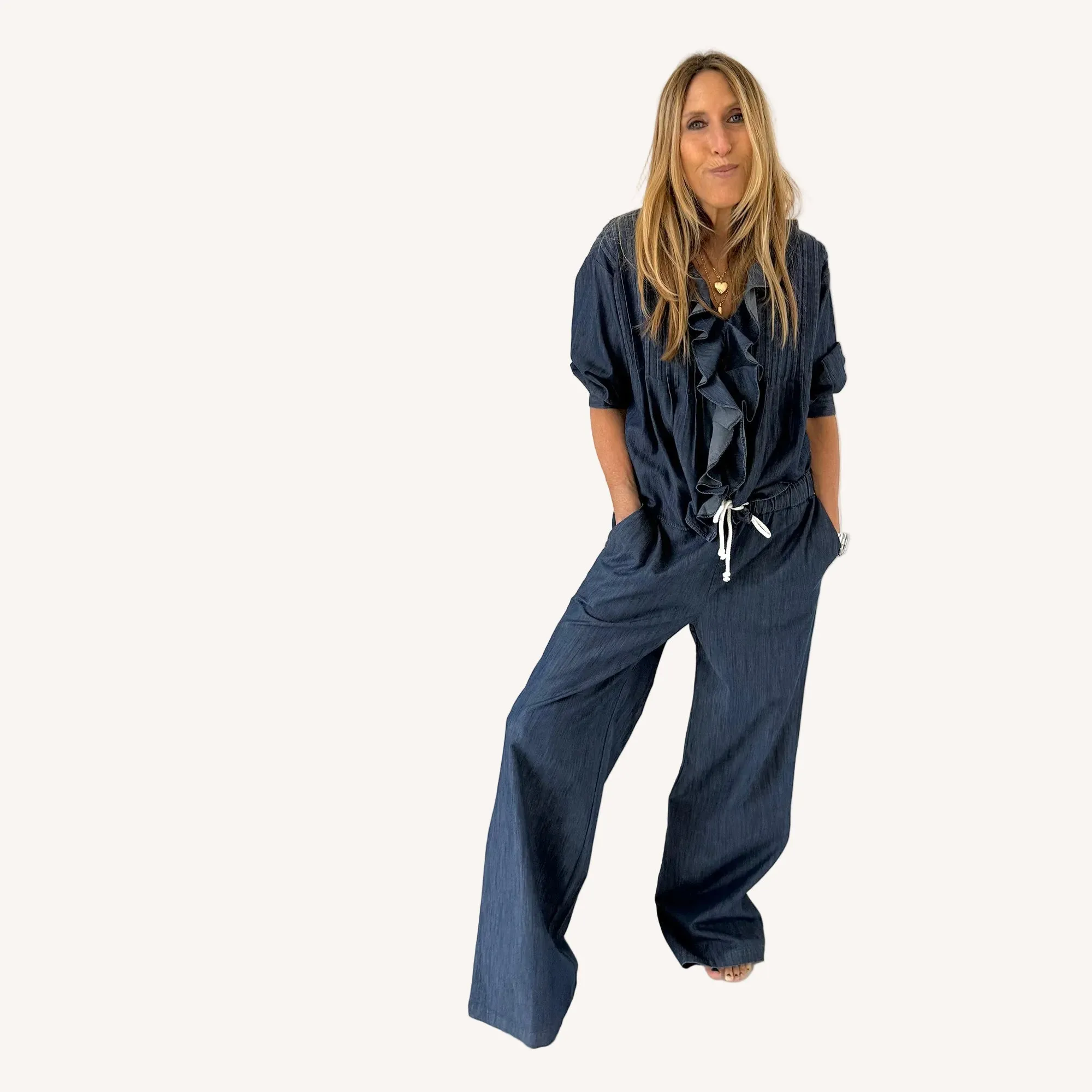 Palazzo Denim Pant sold by Kerri Rosenthal product image thumbnail 2