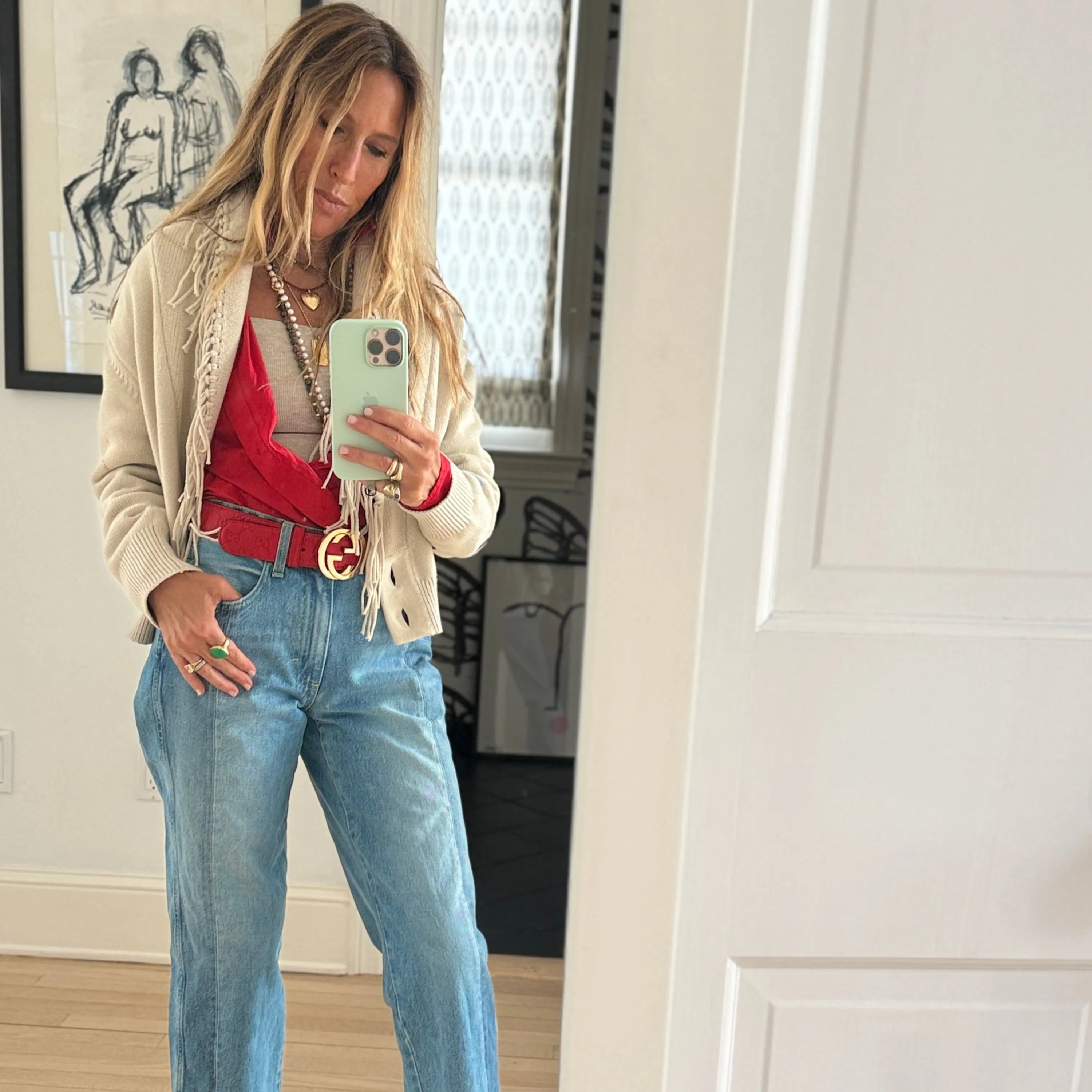 Fringe Shawl Collar Cardigan sold by Kerri Rosenthal product image thumbnail 4