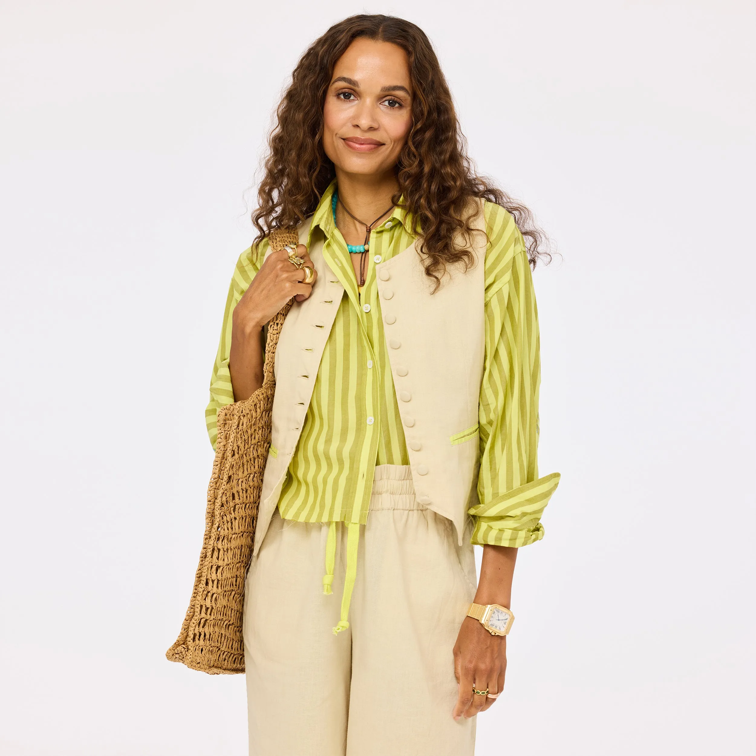Tia Faded Stripe Shirt sold by Kerri Rosenthal product image thumbnail 4